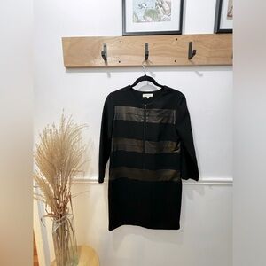 Sandro Black with Metallic stripes dress